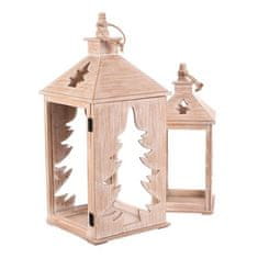 Autronic Svetilka Wooden lantern - conifer pattern, price for a set of 2 pieces (DA220)