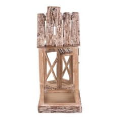 Autronic Svetilka Wooden lantern - house shape with chimney, price for a set of 2 pieces (DA219)