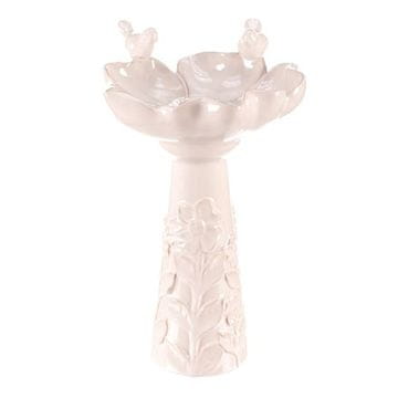Autronic Napajalnik/krmilnik Bird feeder - ceramic, flower with birds, standing, white (KEX6004 WT-L)