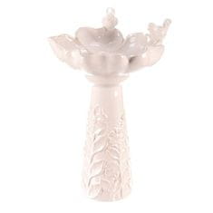 Autronic Napajalnik/krmilnik Bird feeder - ceramic, flower with birds, standing, white (KEX6004 WT-L)