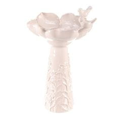 Autronic Napajalnik/krmilnik Bird feeder - ceramic, flower with birds, standing, white (KEX6004 WT-L)