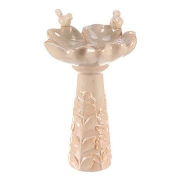 Autronic Napajalnik/krmilnik Bird feeder - ceramic, flower with birds, standing, cream (KEX6004 CRM-L)