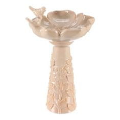 Autronic Napajalnik/krmilnik Bird feeder - ceramic, flower with birds, standing, cream (KEX6004 CRM-L)