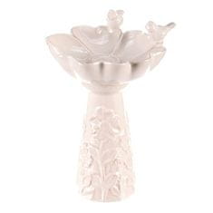 Autronic Napajalnik/krmilnik Bird feeder - ceramic, flower with birds, standing, white (KEX6004 WT-S)