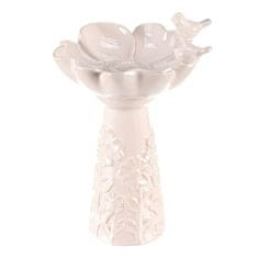Autronic Napajalnik/krmilnik Bird feeder - ceramic, flower with birds, standing, white (KEX6004 WT-S)