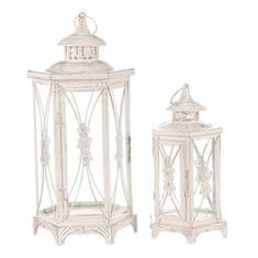 Autronic Svetilka Metal lantern - hexagonal, white, price for a set of 2 sizes (LUC304)