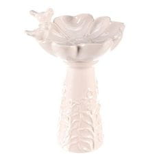Autronic Napajalnik/krmilnik Bird feeder - ceramic, flower with birds, standing, white (KEX6004 WT-S)