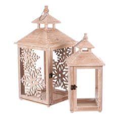 Autronic Svetilka Wooden lantern - snowflake pattern, price for a set of 2 pcs (DA218)