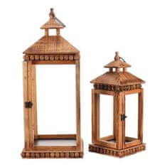 Autronic Svetilka Wooden lantern - four-sided, price for a set of 2 pieces (DA211 BR)