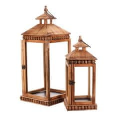 Autronic Svetilka Wooden lantern - four-sided, price for a set of 2 pieces (DA211 BR)