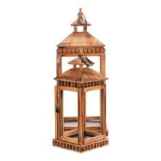 Autronic Svetilka Wooden lantern - four-sided, price for a set of 2 pieces (DA211 BR)