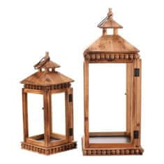 Autronic Svetilka Wooden lantern - four-sided, price for a set of 2 pieces (DA211 BR)