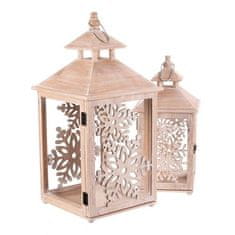 Autronic Svetilka Wooden lantern - snowflake pattern, price for a set of 2 pcs (DA218)