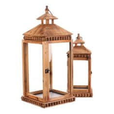 Autronic Svetilka Wooden lantern - four-sided, price for a set of 2 pieces (DA211 BR)