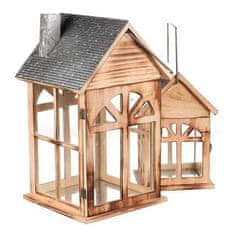 Autronic Svetilka Wooden lantern - house shape, price for a set of 2 pieces (LUC323)