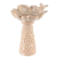 Autronic Napajalnik/krmilnik Bird feeder - ceramic, flower with birds, standing, cream (KEX6004 CRM-S)