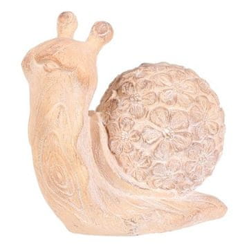 Autronic Vrtni okraski Snail - magnesium, larger, flower pattern, wood imitation (SM506-L)