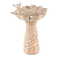 Autronic Napajalnik/krmilnik Bird feeder - ceramic, flower with birds, standing, cream (KEX6004 CRM-S)