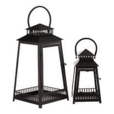 Autronic Svetilka Metal lantern - four-sided, black, price for a set of 2 pieces (LUC307)