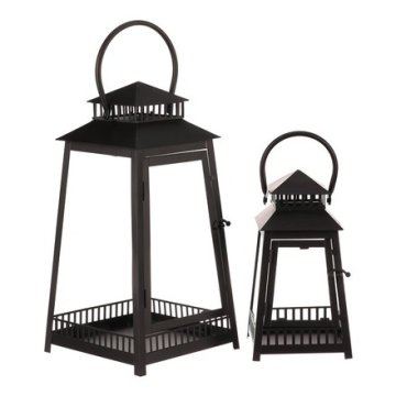 Autronic Svetilka Metal lantern - four-sided, black, price for a set of 2 pieces (LUC307)