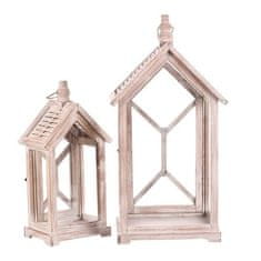 Autronic Svetilka Wooden lantern - house shape, price for a set of 2 pieces (DA209 WT)