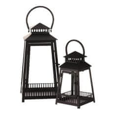 Autronic Svetilka Metal lantern - four-sided, black, price for a set of 2 pieces (LUC307)