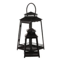 Autronic Svetilka Metal lantern - four-sided, black, price for a set of 2 pieces (LUC307)