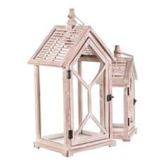 Autronic Svetilka Wooden lantern - house shape, price for a set of 2 pieces (DA209 WT)