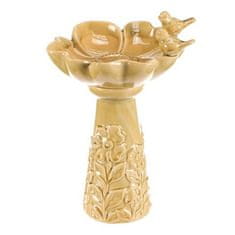 Autronic Napajalnik/krmilnik Bird Feeder - ceramic, flower with birds, standing, light green (KEX6004 GRN2-S)