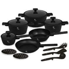 Berlingerhaus Komplet posode s titanovo prevleko BH-8198 15 pcs Matte Black Collection