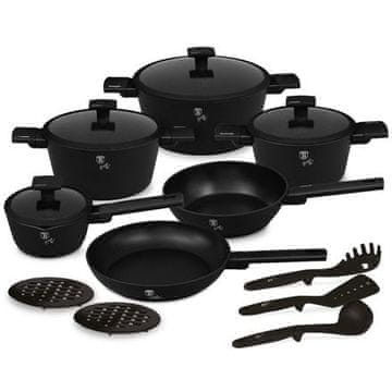 Berlingerhaus Komplet posode s titanovo prevleko BH-8198 15 pcs Matte Black Collection