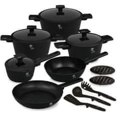 Berlingerhaus Komplet posode s titanovo prevleko BH-8198 15 pcs Matte Black Collection