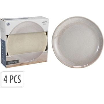 EXCELLENT Plošča set za sladico KO-Q07000030, 4 kosi, premer 20 cm, bež