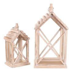 Autronic Svetilka Wooden lantern - house shape, price for a set of 2 pieces (DA221)