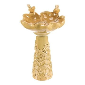 Autronic Napajalnik/krmilnik Bird Feeder - ceramic, flower with birds, standing, light green (KEX6004 GRN2-L)