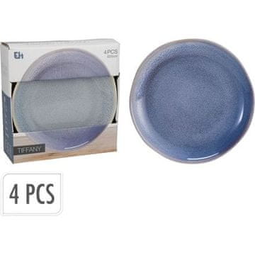 EXCELLENT Plošča set za sladico KO-Q07000080, 4 kosi, premer 20 cm, moder