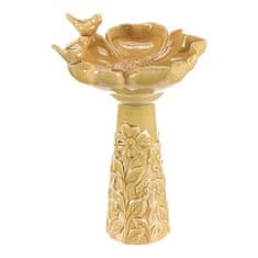 Autronic Napajalnik/krmilnik Bird Feeder - ceramic, flower with birds, standing, light green (KEX6004 GRN2-L)