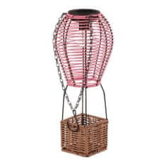 Autronic Svetilka umetni ratan in kovina, balon, LED osvetlitev, velikost S, roza-rjava (PLA113 PINK-S)