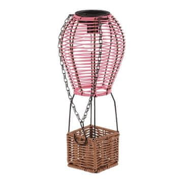 Autronic Svetilka umetni ratan in kovina, balon, LED osvetlitev, velikost S, roza-rjava (PLA113 PINK-S)