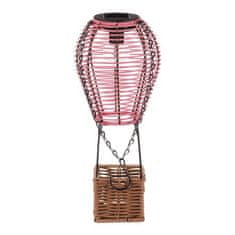 Autronic Svetilka umetni ratan in kovina, balon, LED osvetlitev, velikost S, roza-rjava (PLA113 PINK-S)