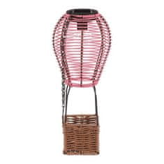 Autronic Svetilka umetni ratan in kovina, balon, LED osvetlitev, velikost S, roza-rjava (PLA113 PINK-S)