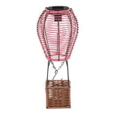 Autronic Svetilka umetni ratan in kovina, balon, LED osvetlitev, velikost S, roza-rjava (PLA113 PINK-S)
