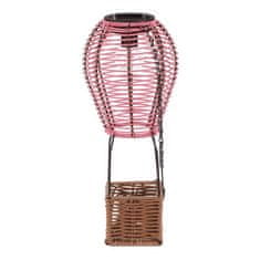 Autronic Svetilka umetni ratan in kovina, balon, LED osvetlitev, velikost S, roza-rjava (PLA113 PINK-S)