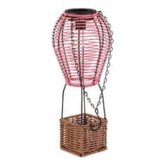 Autronic Svetilka umetni ratan in kovina, balon, LED osvetlitev, velikost S, roza-rjava (PLA113 PINK-S)