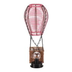 Autronic Svetilka umetni ratan in kovina, balon, LED osvetlitev, velikost S, roza-rjava (PLA113 PINK-S)