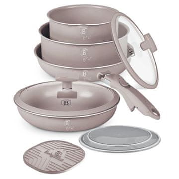 Berlingerhaus Komplet posode s titanovo prevleko BH-8255 9-delna kolekcija Taupe