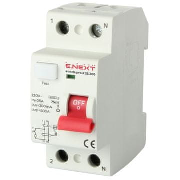 NEX Diferencialno stikalo PRO p003013 2P 25A 300mA 6kA tip AC