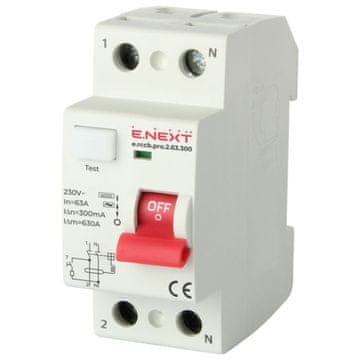 NEX Diferencialno stikalo PRO p003015 2P 63A 300mA 6kA tip AC