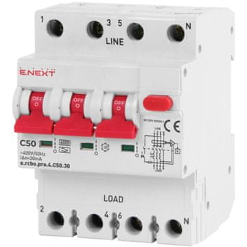 NEX Diferencialno stikalo z modulom PRO p0720019 4P C 50A 30mA 6kA tip A