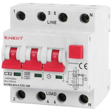 NEX Diferencialno stikalo z modulom PRO p0720023 4P C 32A 100mA 6kA tip A